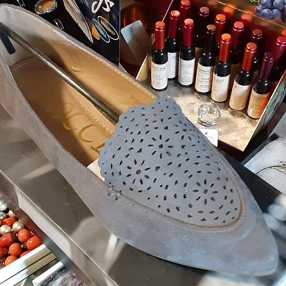 CCOCCI GRAY SUEDE SHOES SKIMMER FLATS - Picture 1 of 5